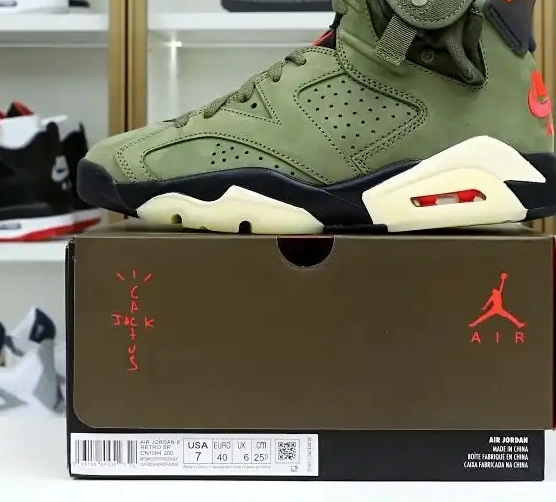 JORDAN 6 SCOTT AIR 'OLIVE' TRAVIS RETRO X 0403